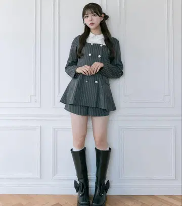 OLIVE des OLIVE 클래시컬 프릴 칼라 자켓