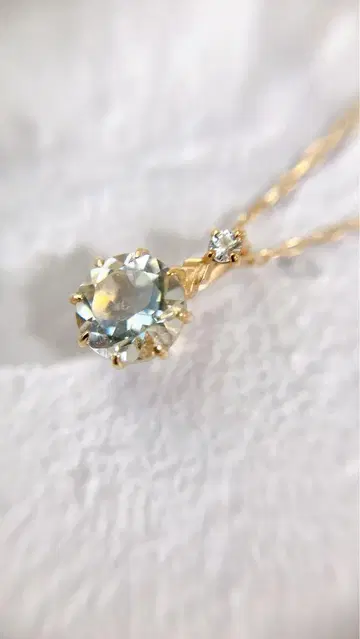 [ NOIR DE POUPEE ] K10YG 그린 쿼츠 목걸이