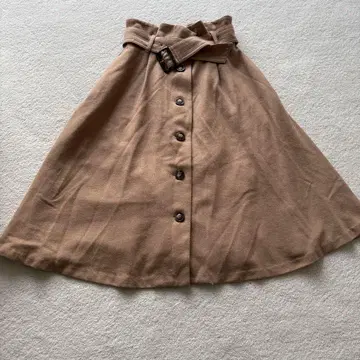 JILL STUART 카멜 울 플레어 스커트