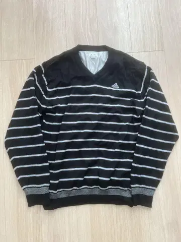 adidas 스트라이프 V넥 스웨터 골프