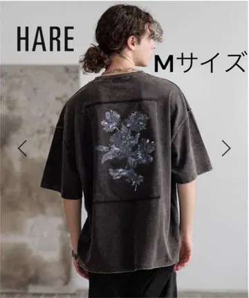 [ 완판템 ] 새상품 HARE 하레 피그먼트 백 프린트 티셔츠 셔츠
