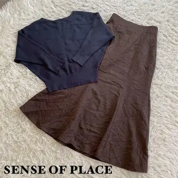 SENSE OF PLACE 긴팔 니트 머메이드 롱 스커트 세트