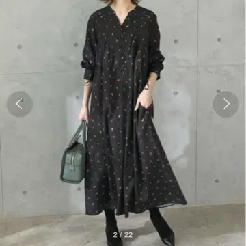 URBAN RESEARCH ROSSO 도트 플라워 V넥 원피스