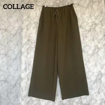 콜라주 개럴개런트 그린 와이드 팬츠 허리밴딩 F