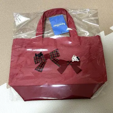 파미엘 데님 토트백 데님백 빨간색 신상 파미짱 리본