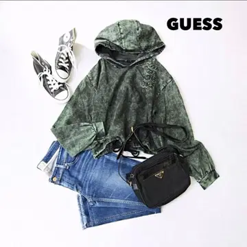 GUESS 스톤 워시 후드티 오버 사이즈 스트릿