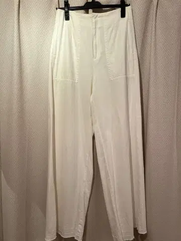 MACPHEE 화이트 와이드 레그 팬츠 맥피