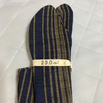 타비 네이비 골드 스트라이프 23.0 cm 명주 실크