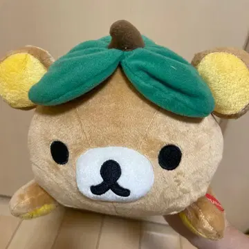 레어 리락쿠마 봉제 인형 잎사귀 모자