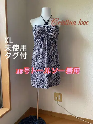 XL 미사용 택 포함 에스닉 홀터 스트랩 원피스