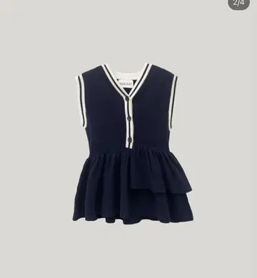 RANCLIC Asymmetric peplum vest 네이비