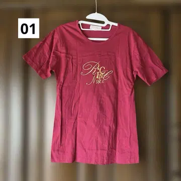 NINA RICCI 니나리치 레트로 로고 자수 티셔츠 빨간색/핑크/01
