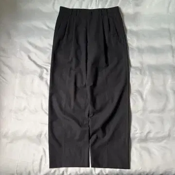 90s 빈티지 차콜 투 턱 울 와이드 슬랙스