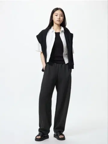 새상품 UNIQLO 드라이 맨투맨 커브 팬츠 긴 길이 S