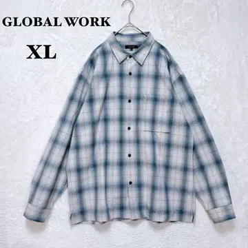 글로벌 워크 셔츠 체크 무늬 XL 빅 사이즈 긴팔 캐주얼 겉옷