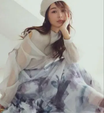 한정 컬러 마이 스트라다 시어 페인트 플리츠 꽃무늬 튤