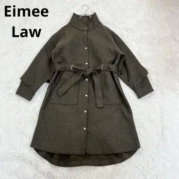 새상품급 Eimee Law 백 프릴 본딩 코트 롱 코트 벨티드
