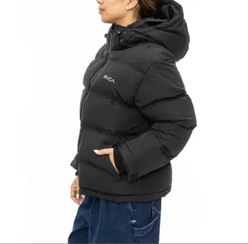 RVCA 블랙 다운 자켓 후드 부착 S 사이즈