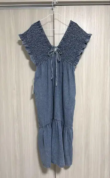 시마무라 데님 셔링 원피스