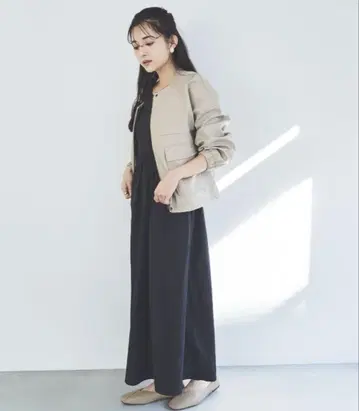 mil 밀 인조 가죽 노카라 블루종