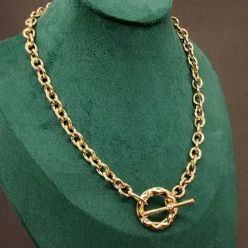 빈티지 골드 토글 체인 목걸이