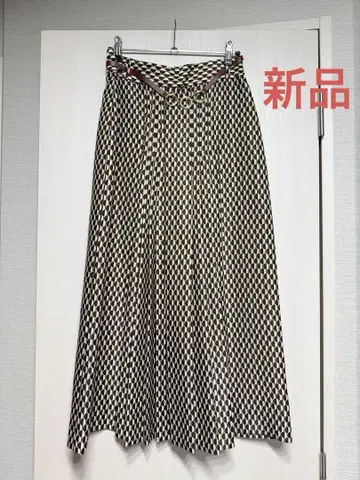 ZARA 체크 무늬 플리츠 스커트 벨트 포함