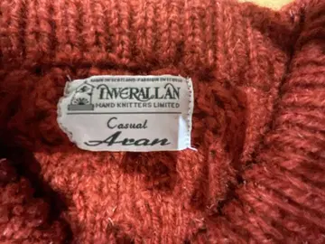 INVERALLAN 캐주얼 아란 빨간색 케이블 짜임 스웨터