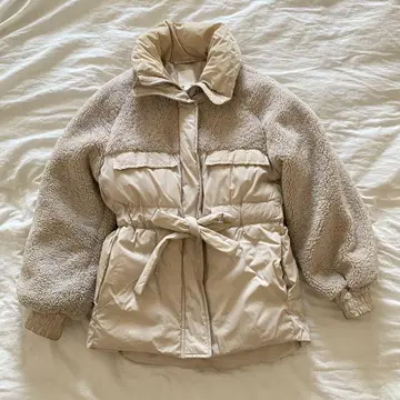 H&M 패디드 테디 자켓 보아 코트