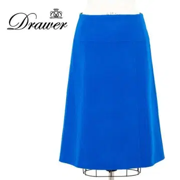 드로어 Drawer 스커트 멜톤 타이트 더블 페이스 블루