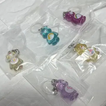 케어베어 메지루시 액세서리 클리어 마스코트 참 5종 컴프