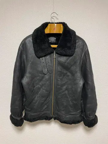 90s AVIATION 가죽 자켓 b-3 블랙 검정 구제 의류 레어 M