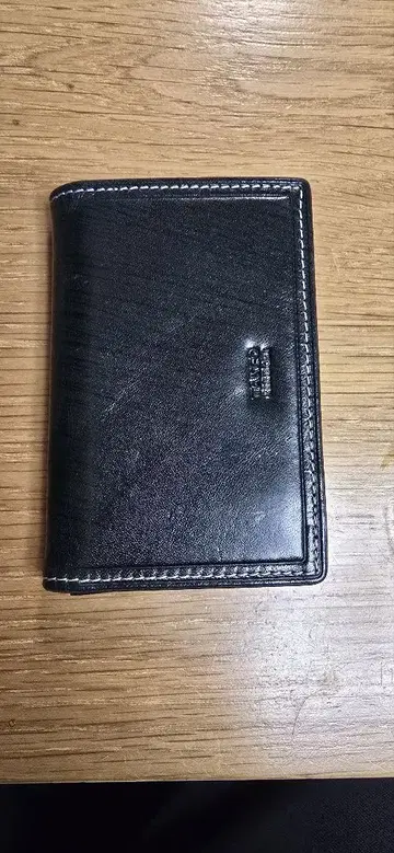TAKEO KIKUCHI 가죽 명함지갑 카드 포켓 부착 다크 그린