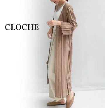 [ CLOCHE ] 크로셰 태슬 롱 가디건 스트라이프 라메