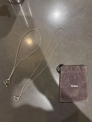 INTERIM 실버 서클 체인 페어 목걸이 인테림 MB