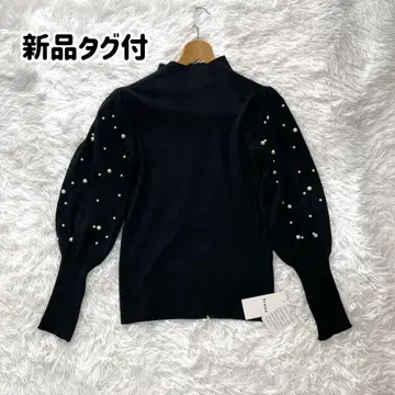 프레네 볼륨 슬리브 펄 니트 7590엔