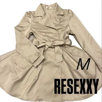 RESEXXY 리젝시 새틴 플레어 트렌치코트 베이지 M 사이즈