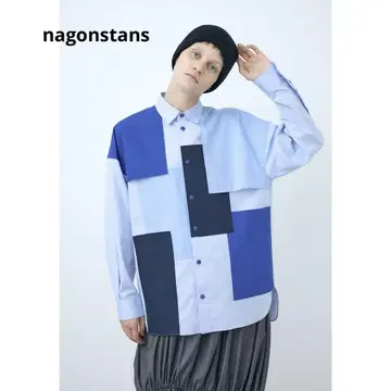 완판템 nagonstans 나곤스탠스 패치워크 셔츠 블루