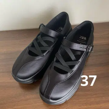 ZARA 새틴풍 스트랩 발레리나 슈즈 37