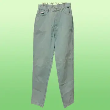 Lee 연한 녹색 데님 팬츠 하이웨스트 구제 의류