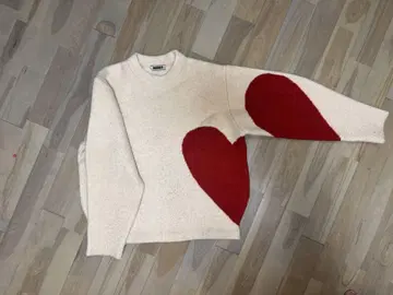 NKNIT 하트형 소매 긴팔 니트