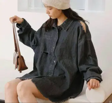 Kastane 데미지 빅 데님 셔츠