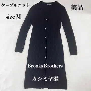 새상품급 브룩스브라더스 케이블 니트 캐시미어 롱 가디건 M 블랙
