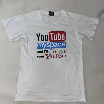 YouTube myspace Google Yahoo 티셔츠 S 사이즈