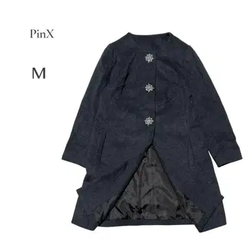 [ PinX ] 다크 그레이 체스터 코트 M 비쥬 노카라 코트