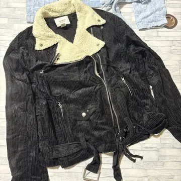 FOREVER 21 코듀로이 자켓 L 블랙, 스카이블루 M