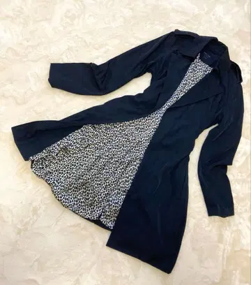 ZARA 자라 트렌치코트 롱 코트 레오파드 무늬 올 패턴 블랙 M 사이즈