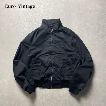 잉글랜드제 Vintage 탄력 해링턴 자켓 블랙 스윙탑 블루종