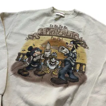 90s 디즈니 캐리비안의 해적 파이리츠 미키 맨투맨
