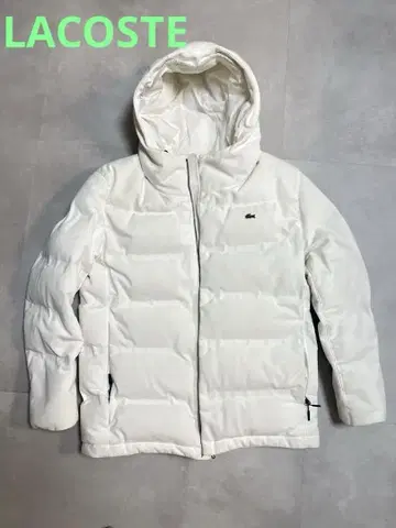[당일 발송] Lacoste 라코스테 후드 부착 화이트 다운 자켓