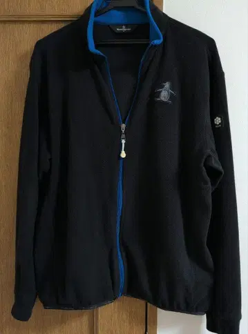 Munsingwear 플리스 자켓 블랙/블루 남성용 L